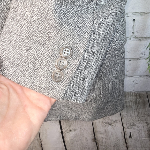 Corneliani C C Collection Wool Cashmere Gray Blazer Herringbone Mens Size 40R - Picture 3 of 12